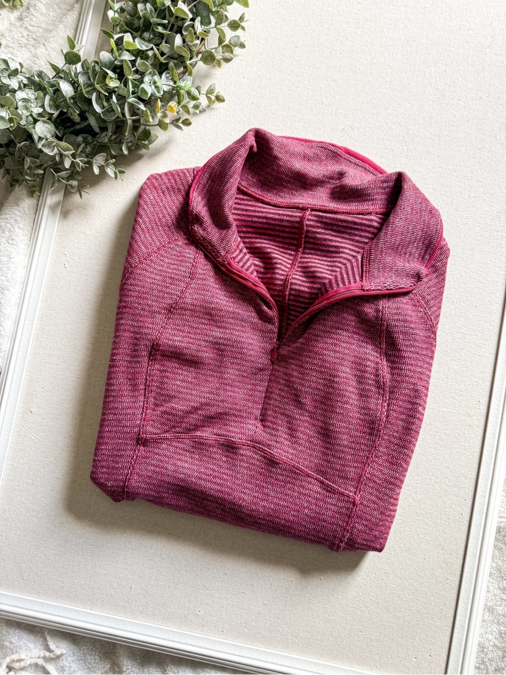 Lululemon Red Half Zip Pullover Thumbholes Athletic Top Size 6